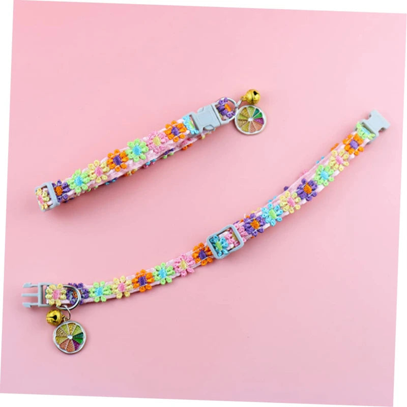 Fashion Rainbow Flower Cat/Dog Collar