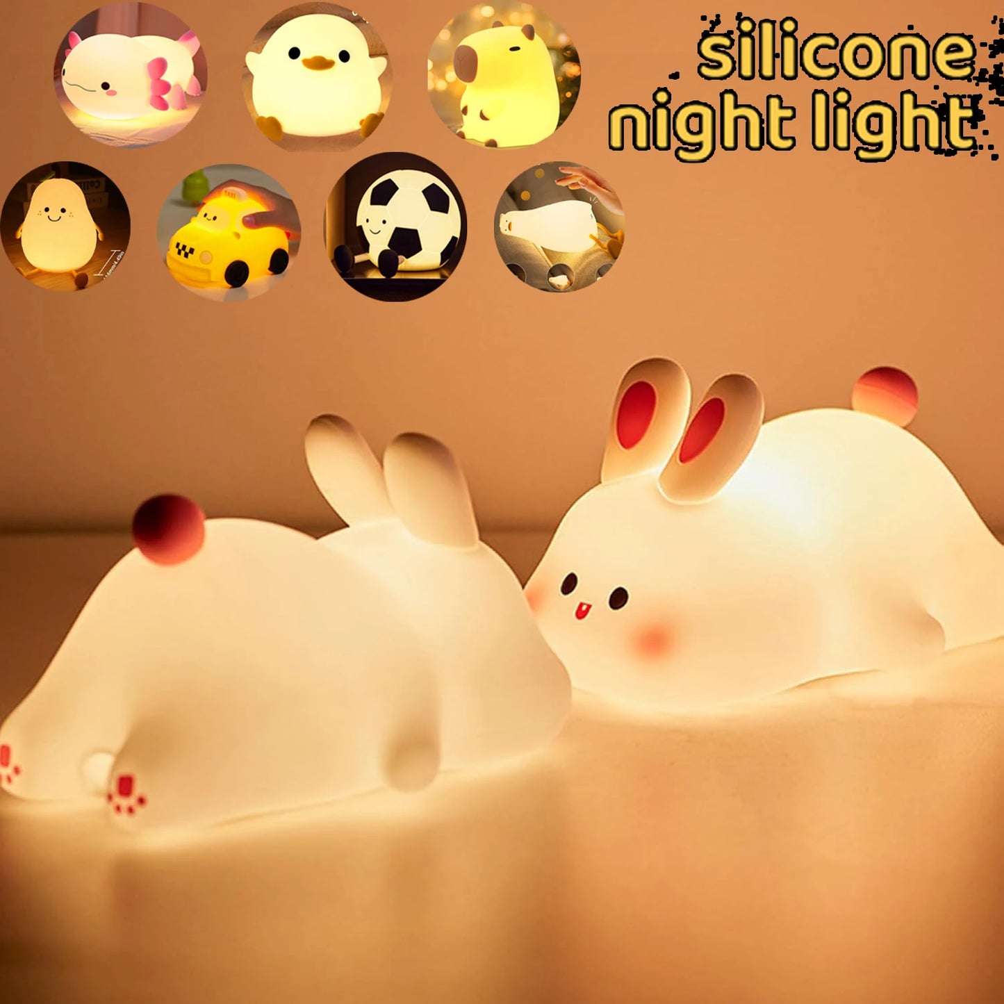 Soft Silicone Night Light - USB Rechargeable