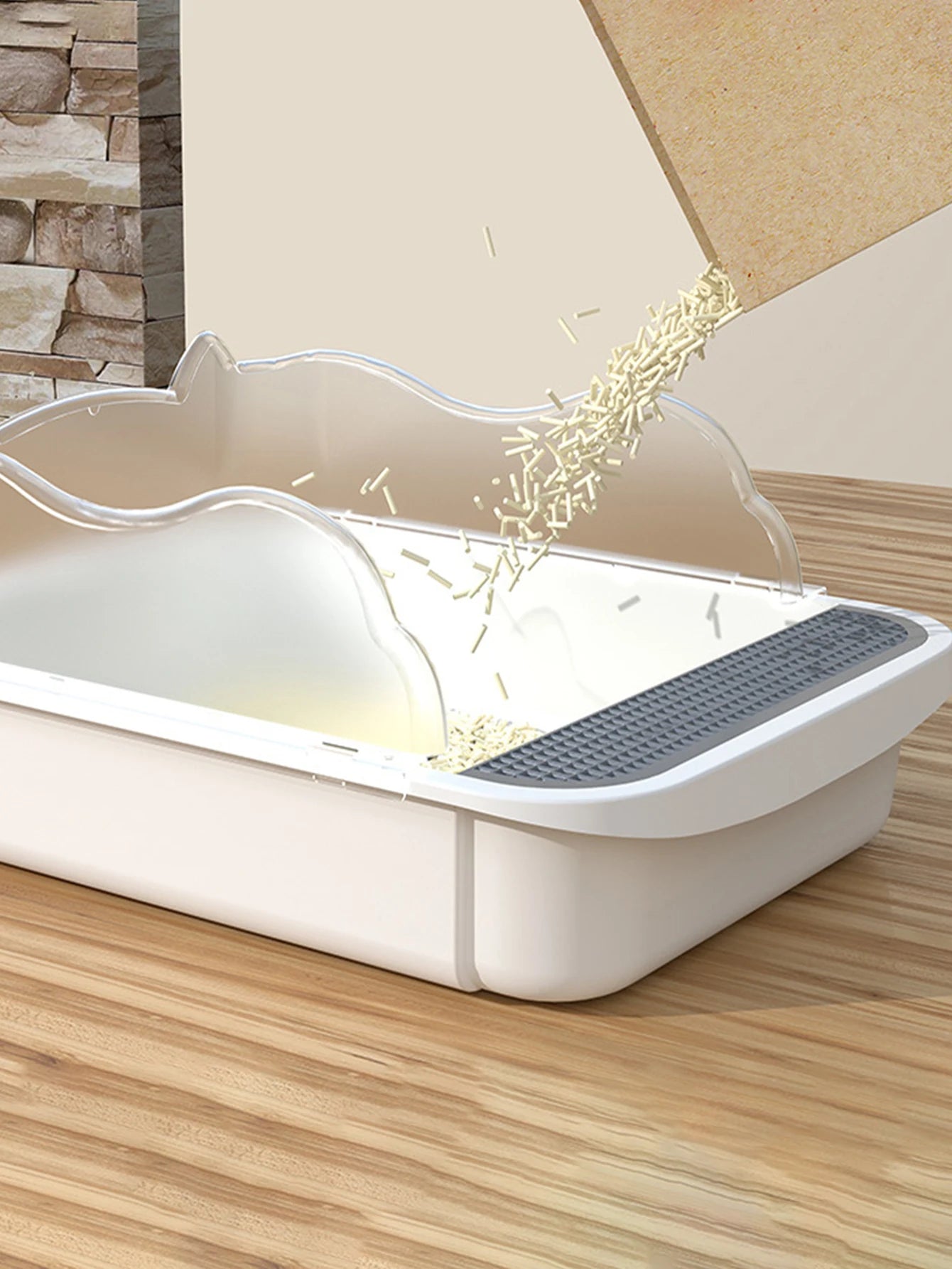 Semi-closed splash-proof litter box (with litter scoop)