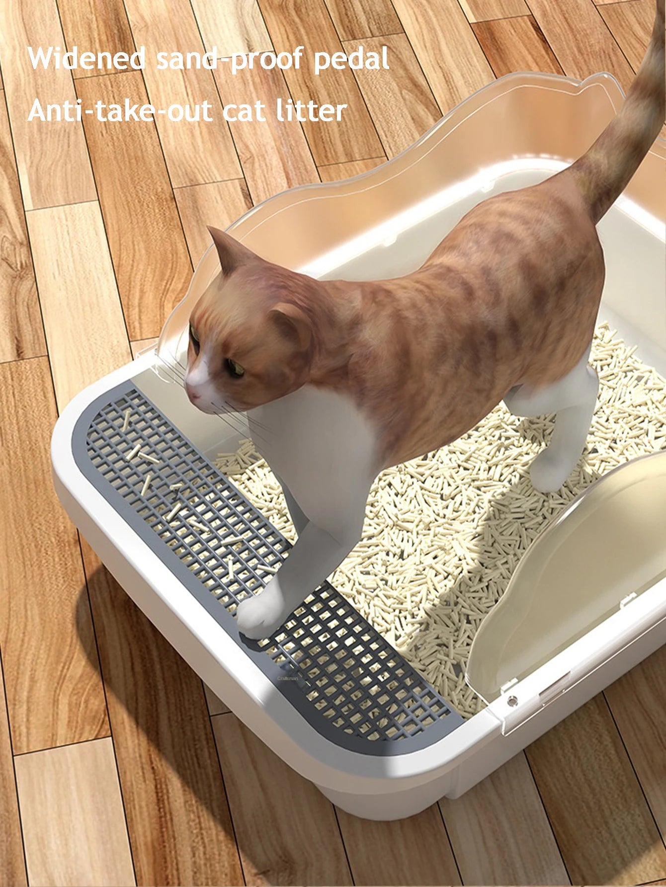 Semi-closed splash-proof litter box (with litter scoop)
