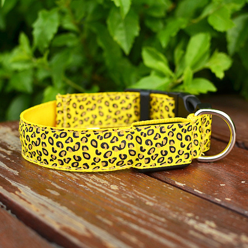Leopard Print LED Collar for Dogs and Cats