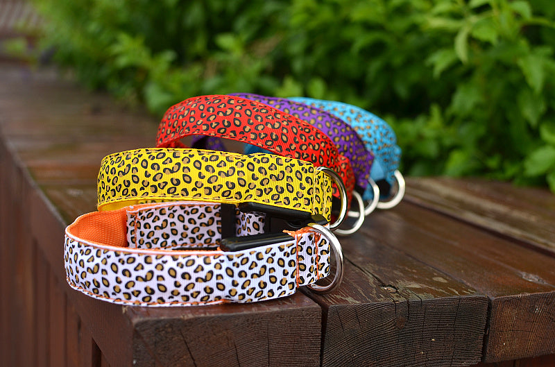 Leopard Print LED Collar for Dogs and Cats