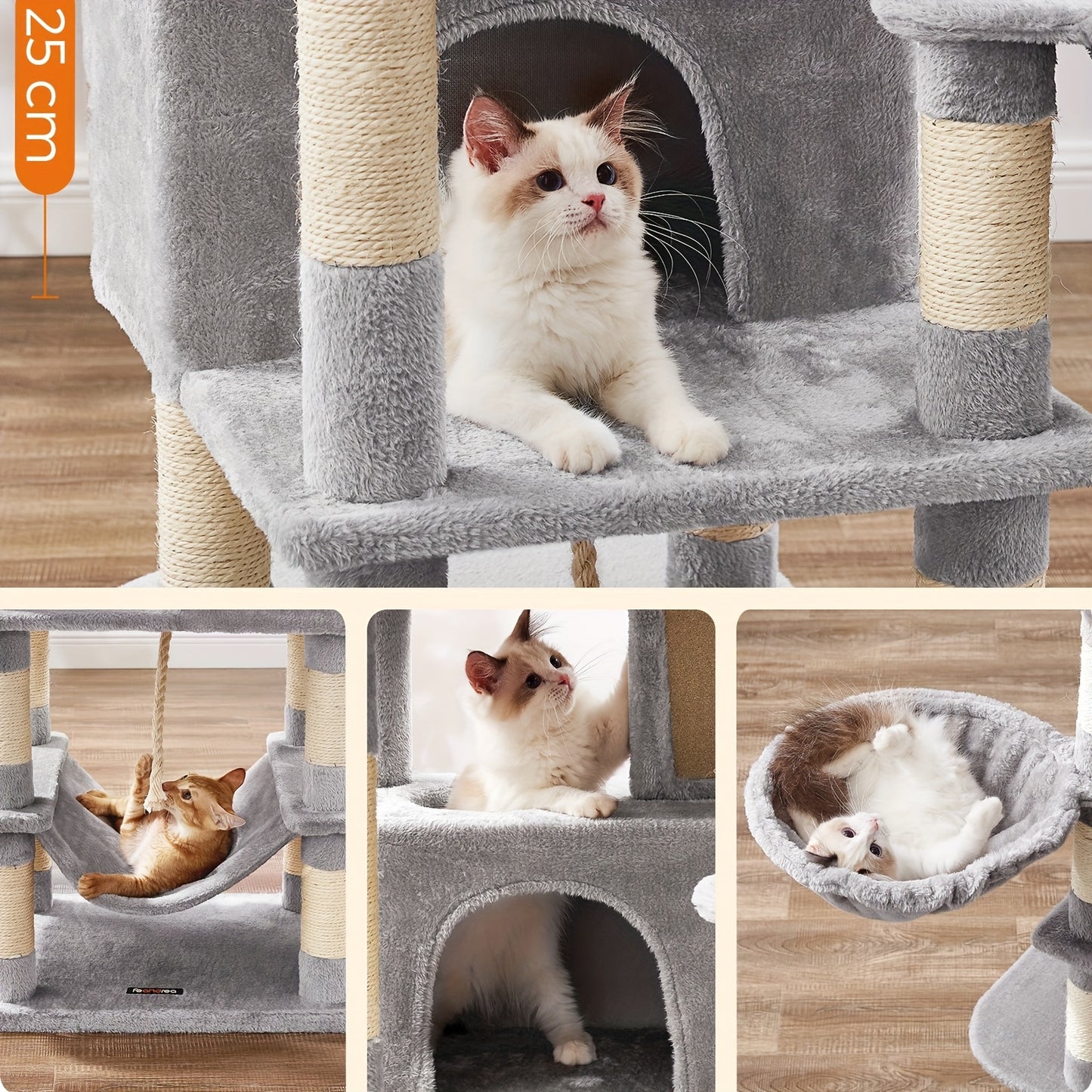 168 cm Large Cat Tower with 13 Scratching Posts