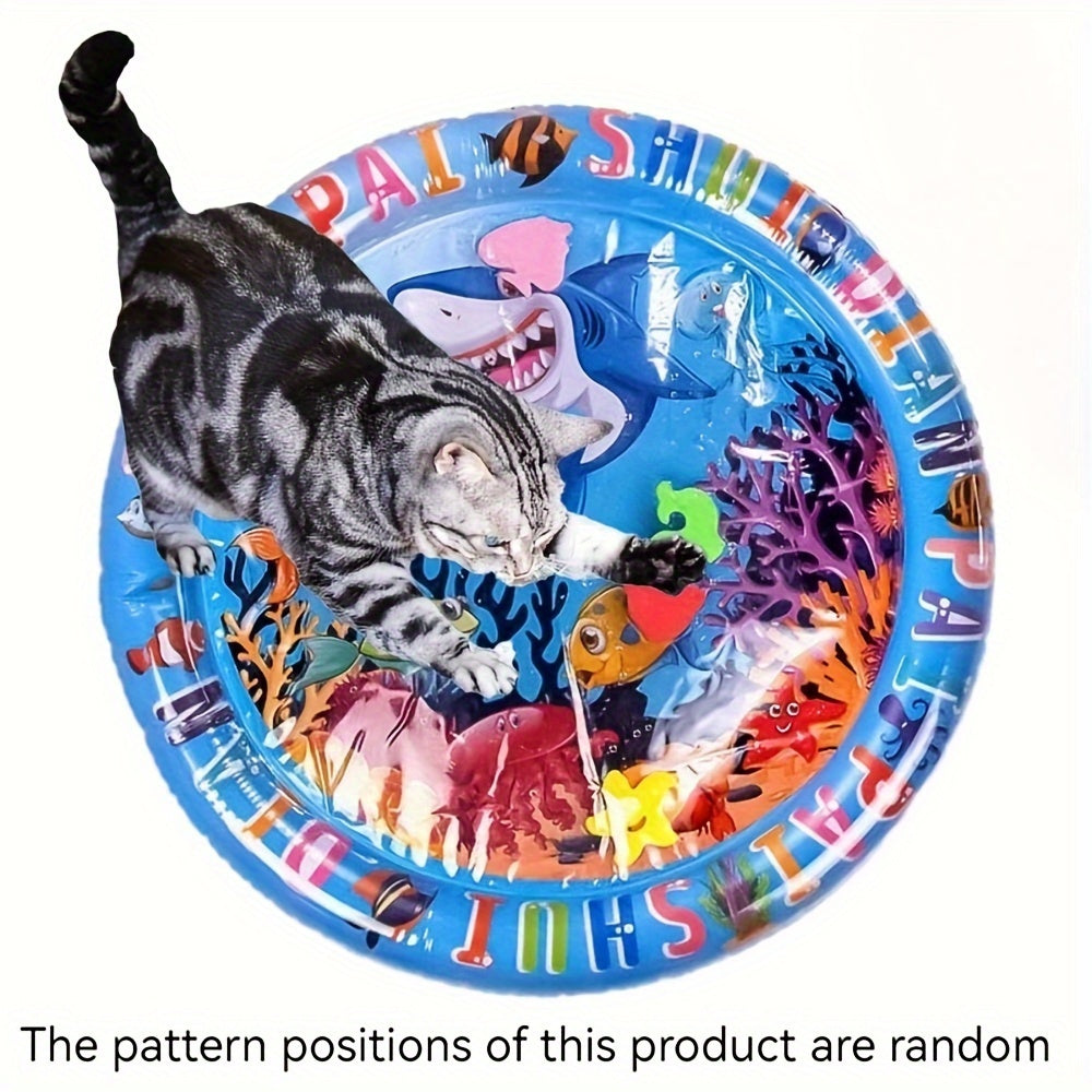 Splash-Proof Interactive Cat Play Mat with Floating Fish