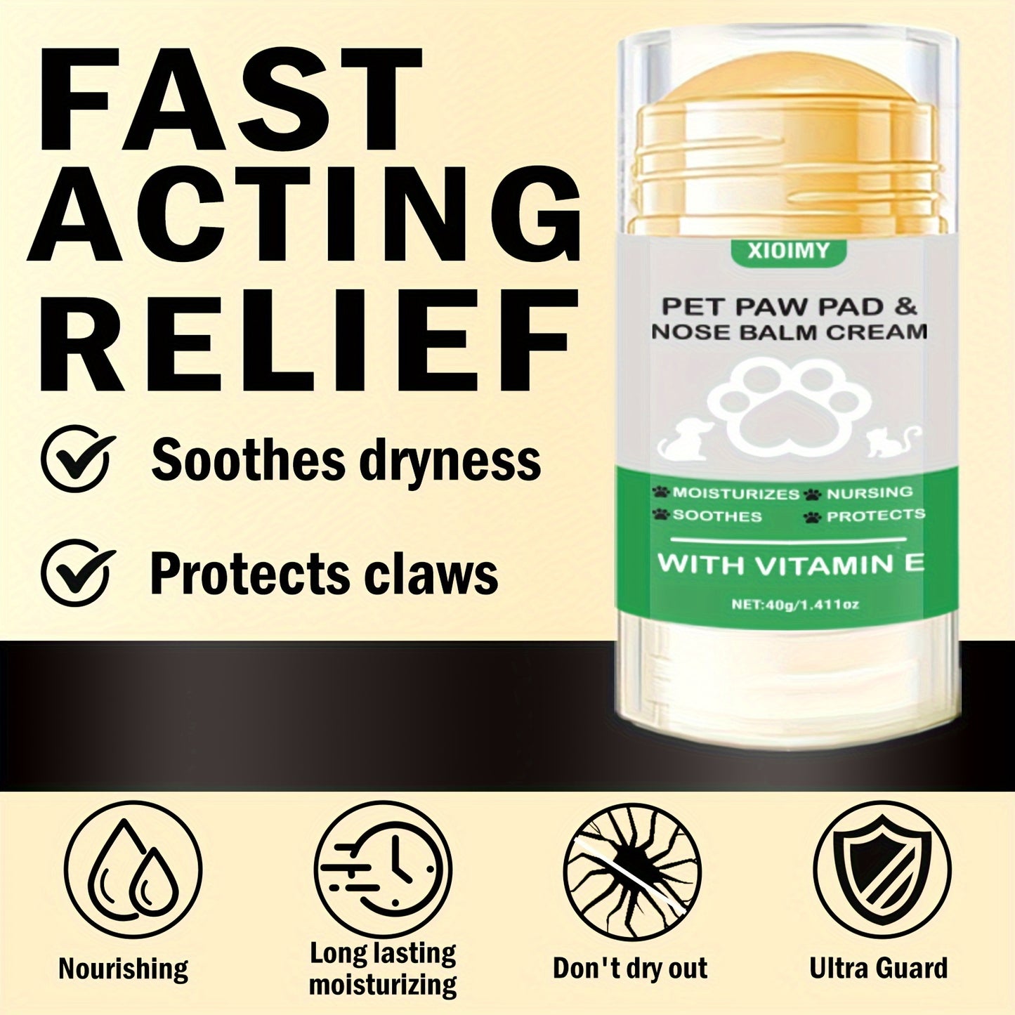 Portable  Pet Paw Pad & Nose Balm Cream