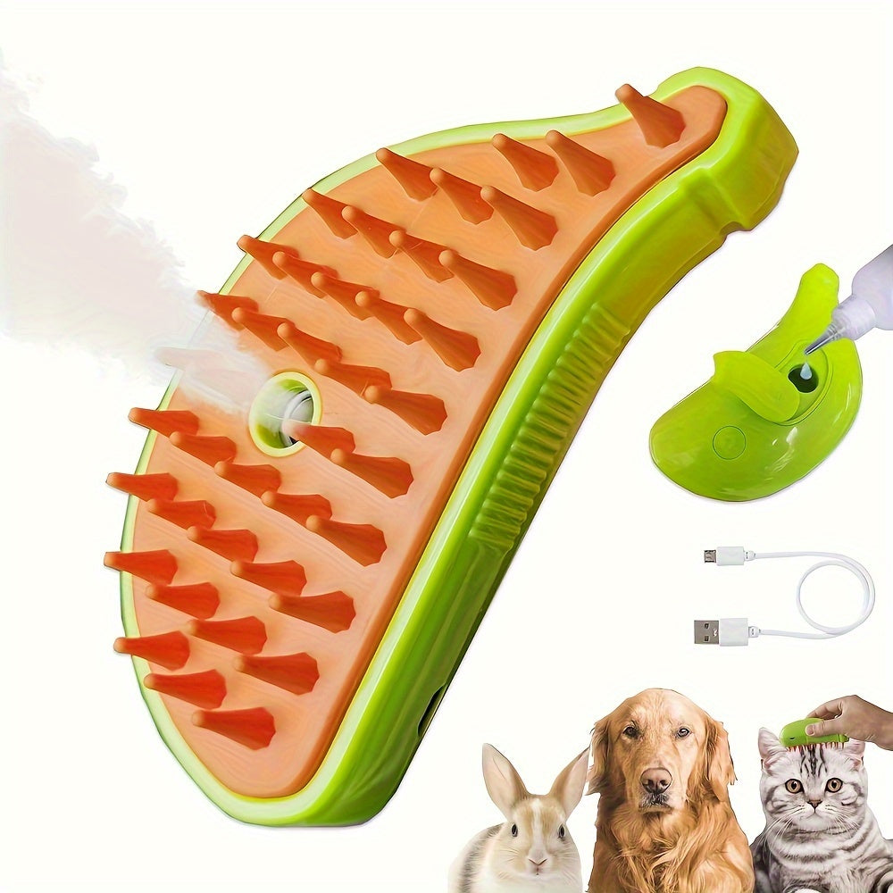 USB Rechargeable Self-Cleaning Steam Cat Brush