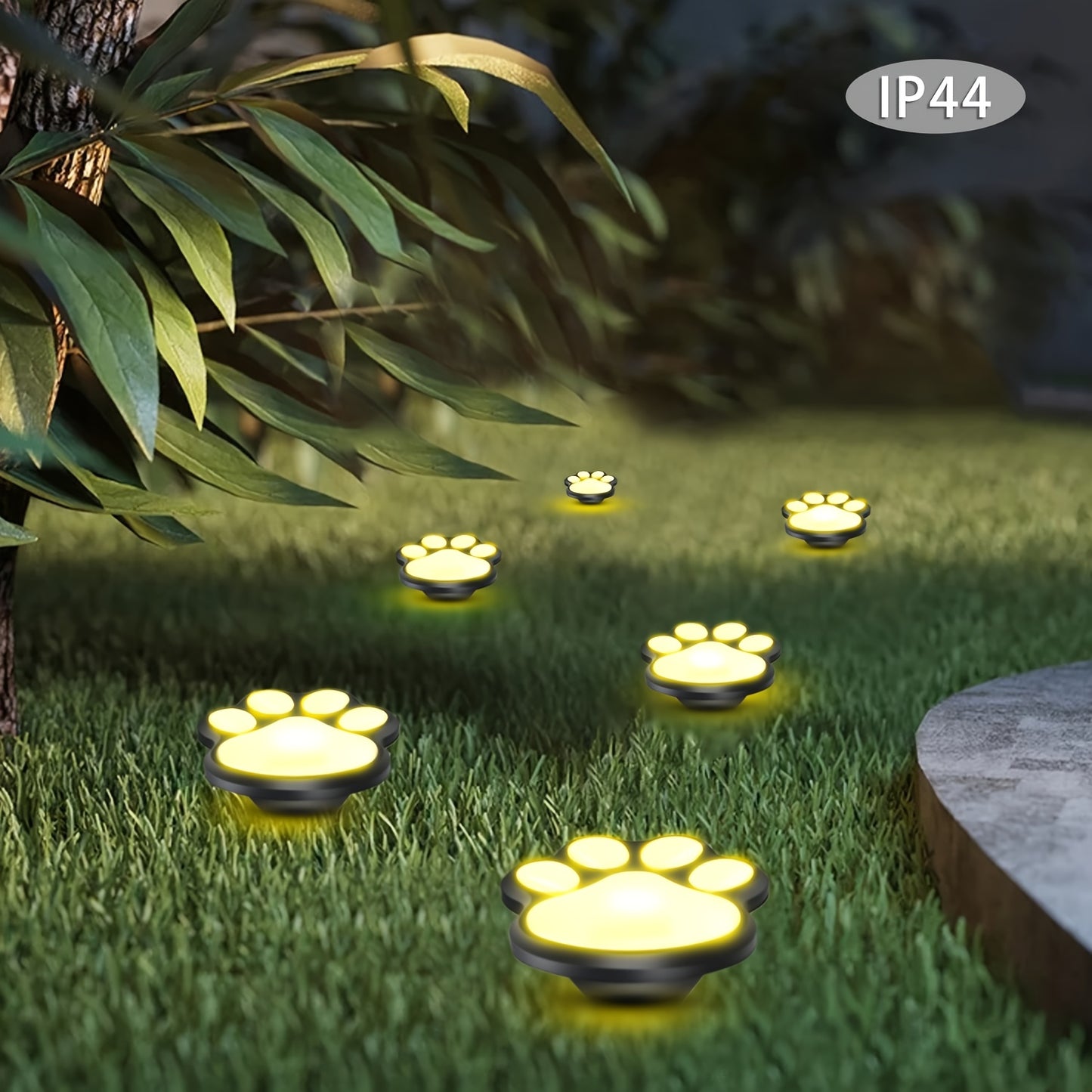 Solar Paw Print Lights