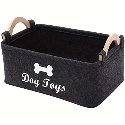 Vinyl Felt Dog Toy Storage Basket