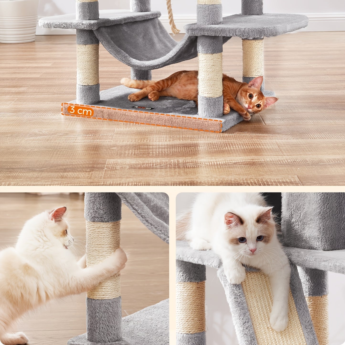168 cm Large Cat Tower with 13 Scratching Posts