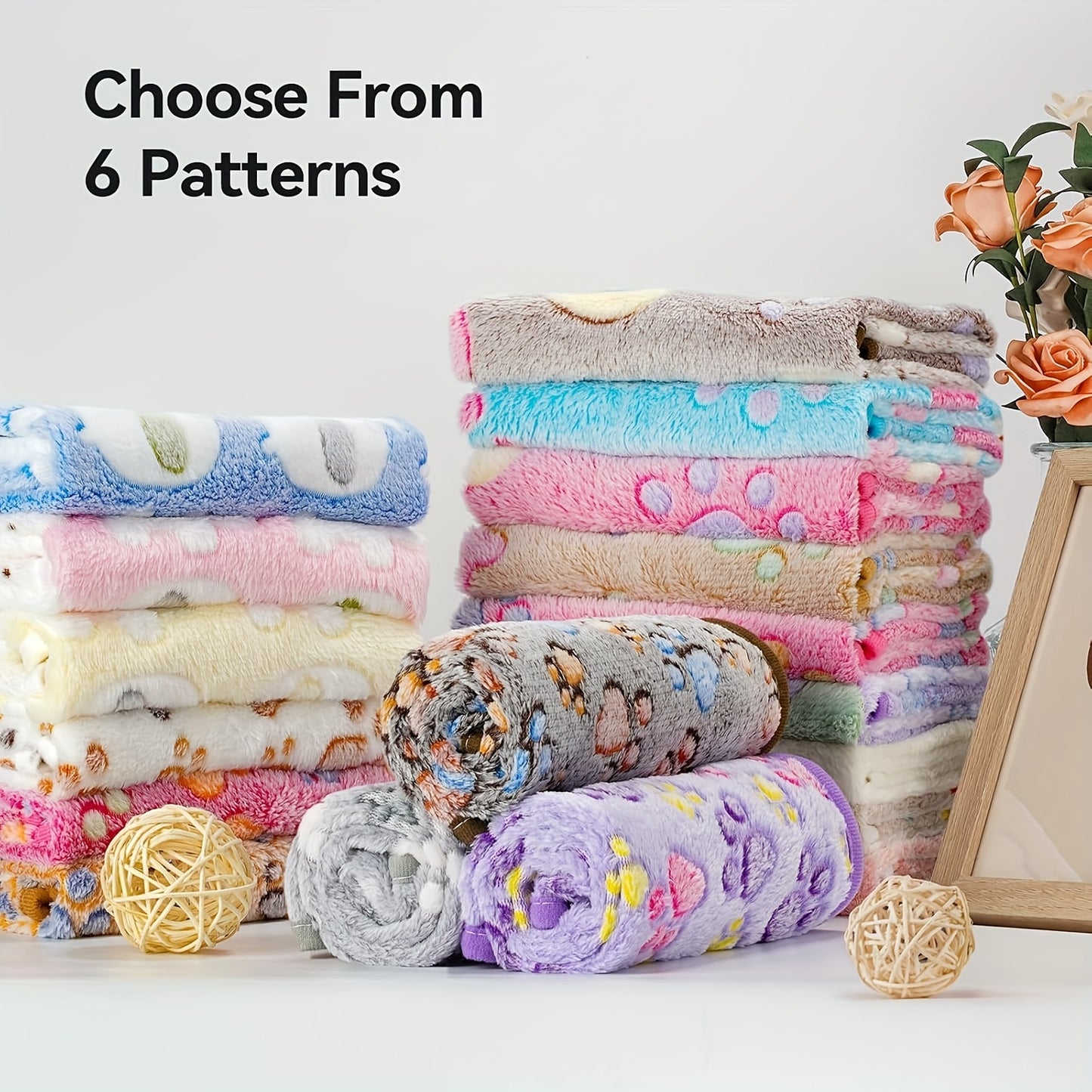 Thickened Pet Blankets with Footprint