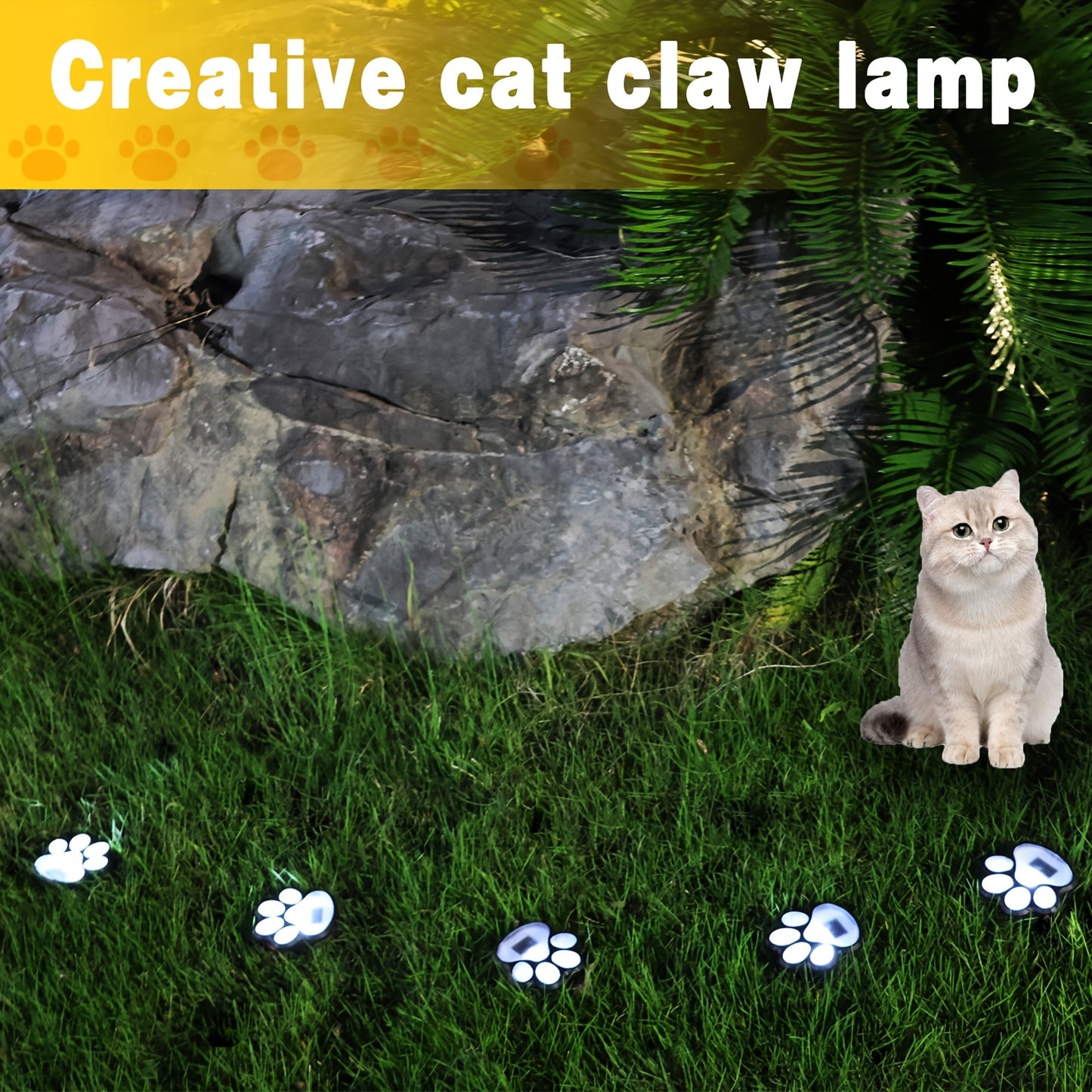 Solar Paw Print Lights