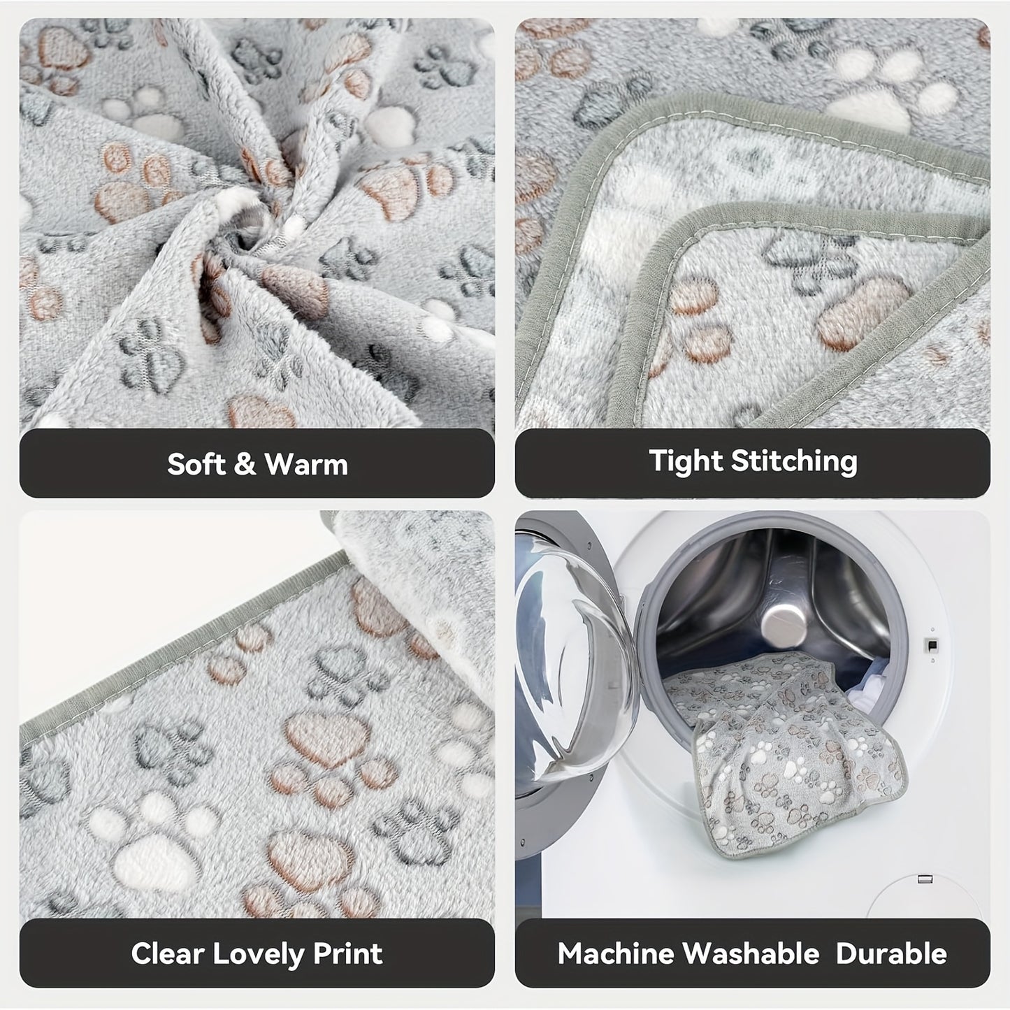 Thickened Pet Blankets with Footprint