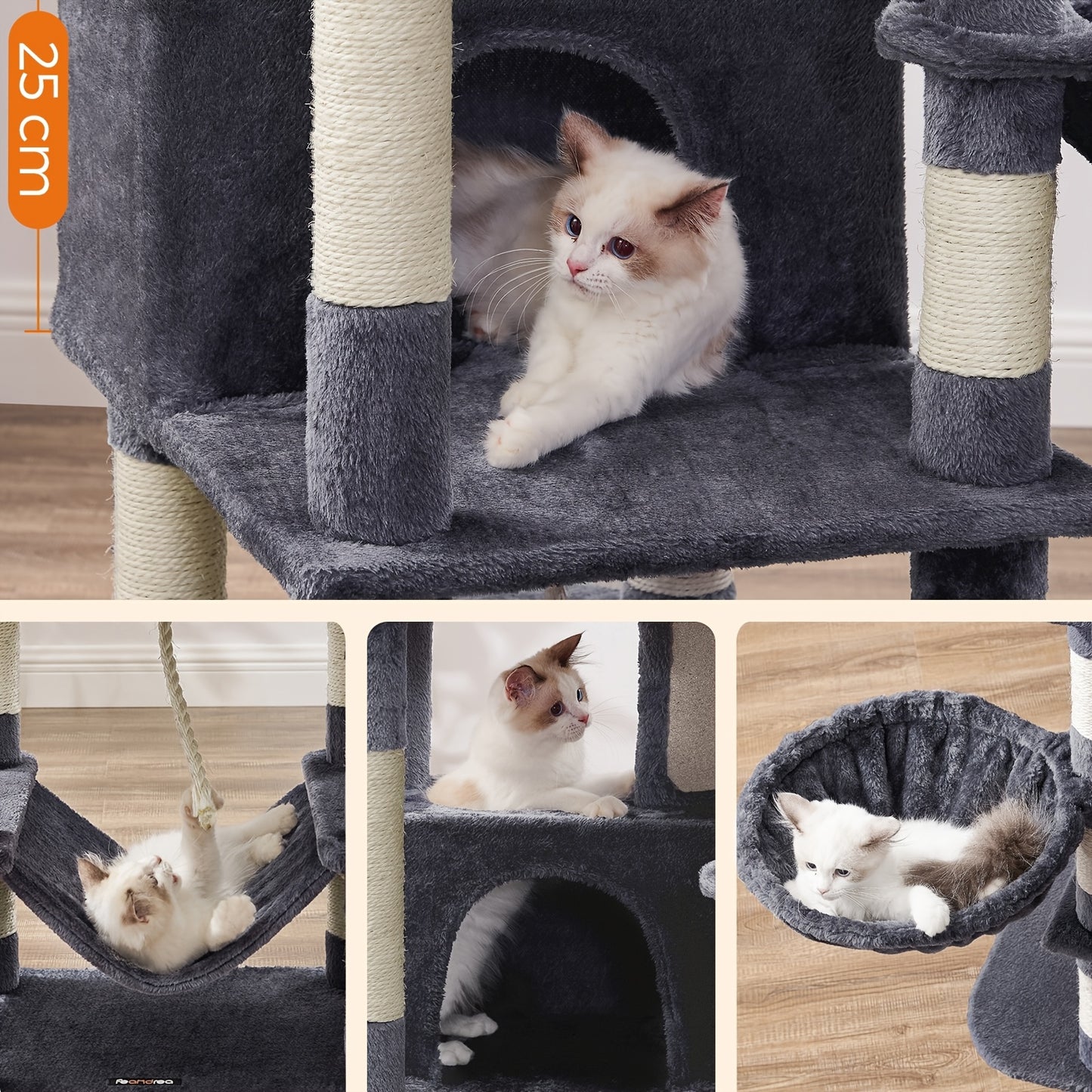 168 cm Large Cat Tower with 13 Scratching Posts