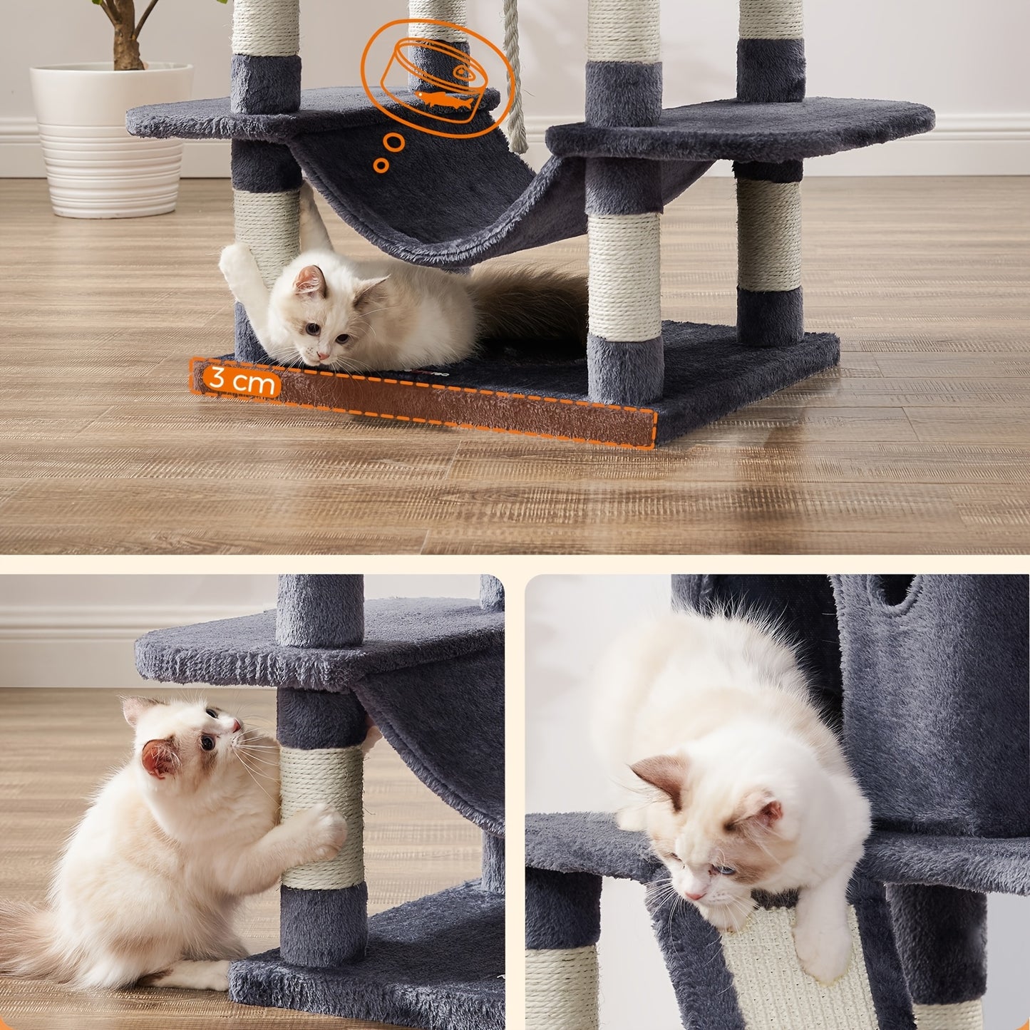 168 cm Large Cat Tower with 13 Scratching Posts