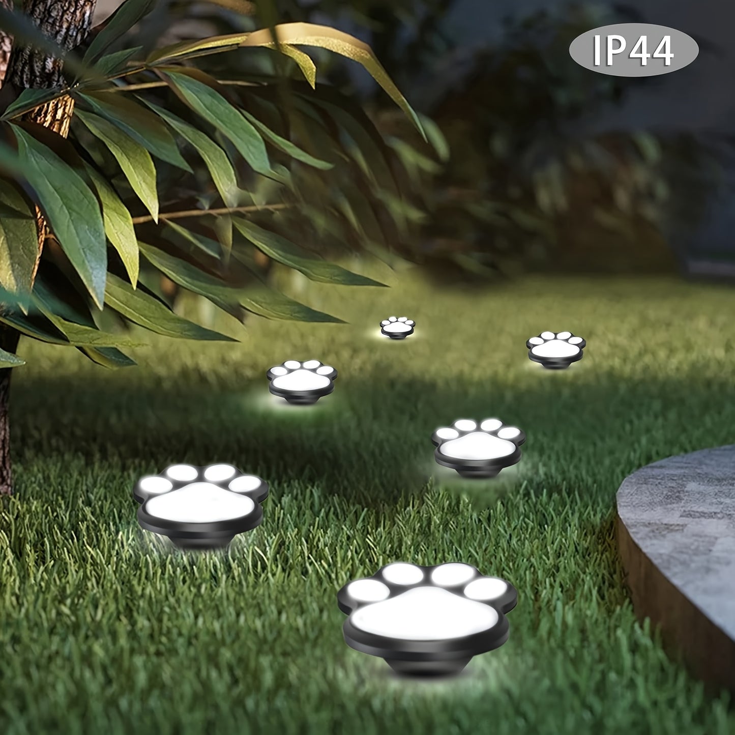Solar Paw Print Lights