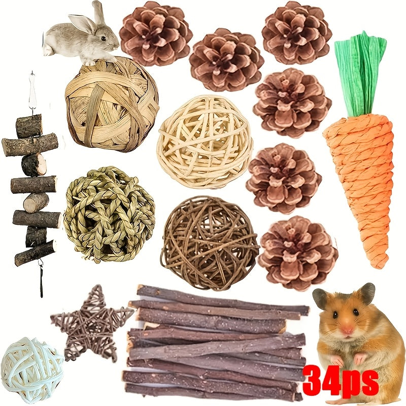 Multi-pack Natural Wooden Hamster Chew Toys