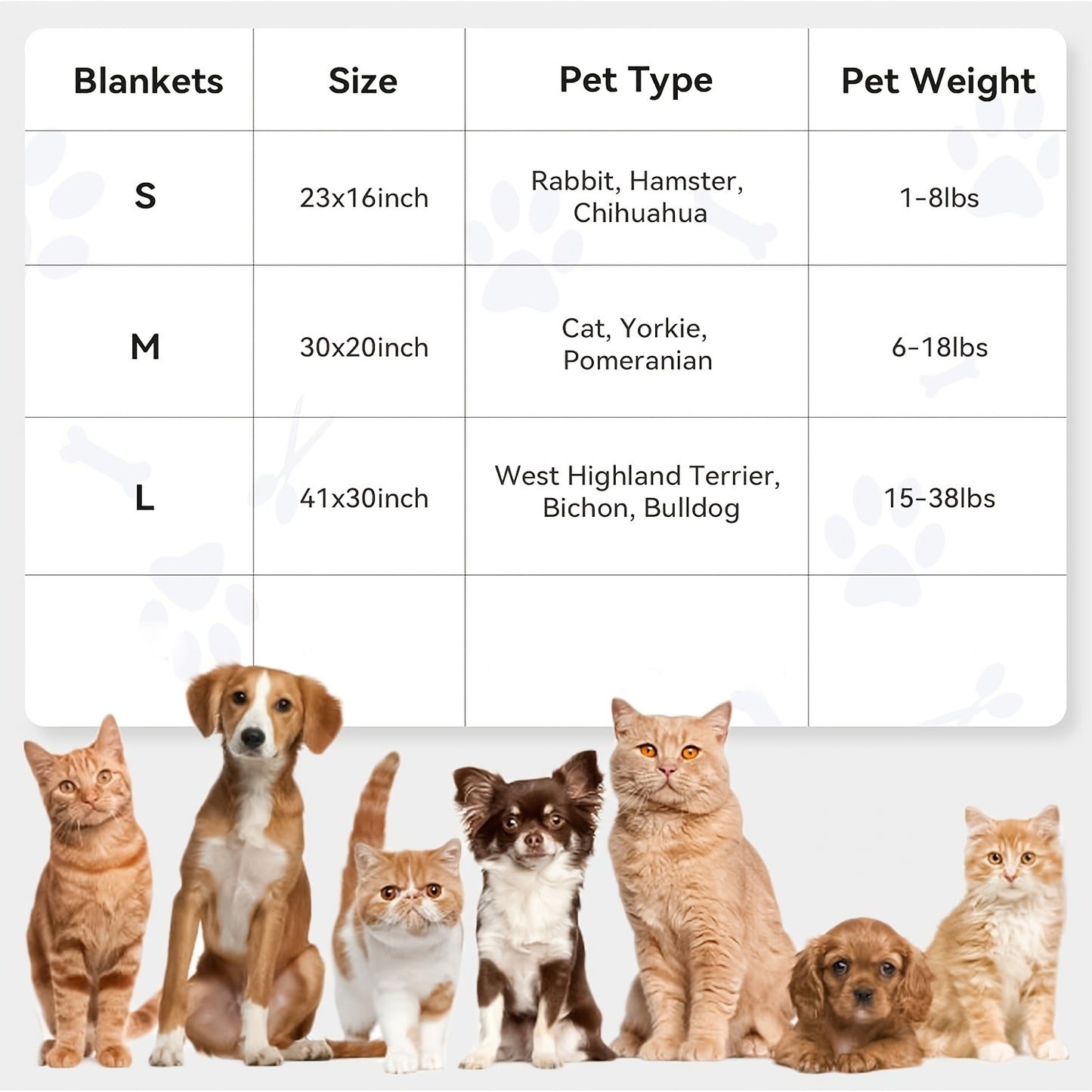 Thickened Pet Blankets with Footprint