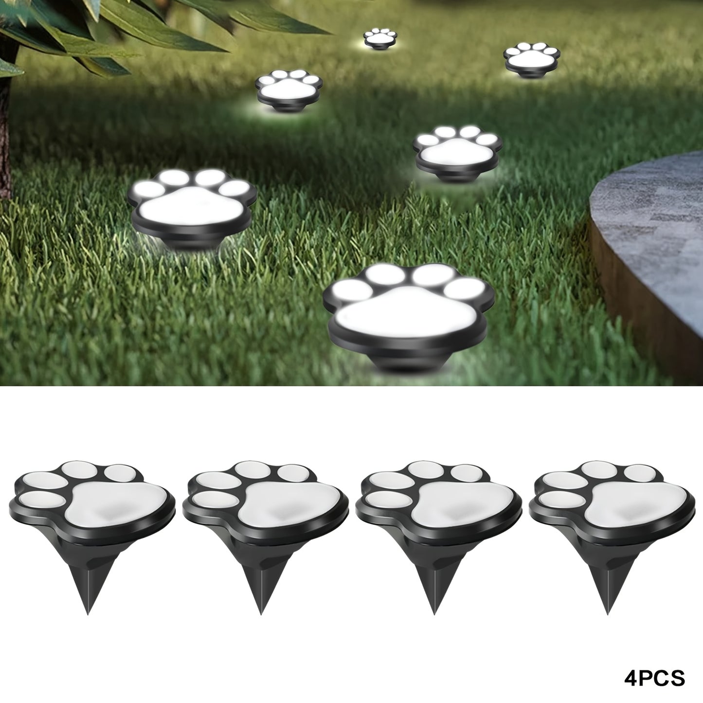 Solar Paw Print Lights