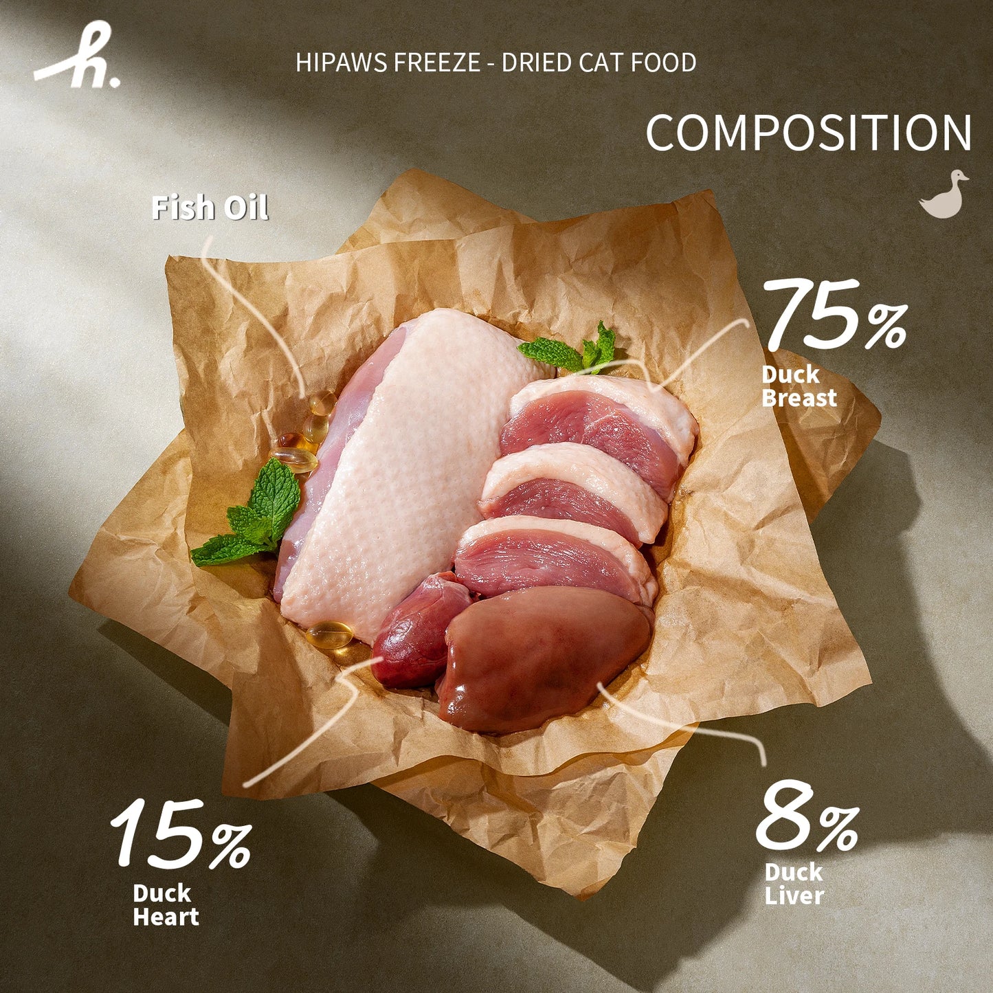 Hipaws Complete Natural Duck Recipe