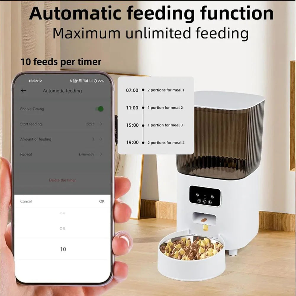5L Automatic Cat Feeders Double Bowls
