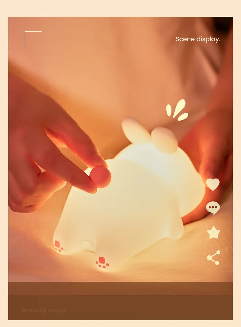 Cute LED Night Light Panda Sheep Rabbit