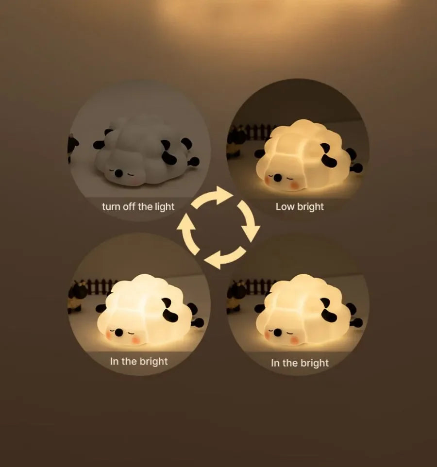 Cute LED Night Light Panda Sheep Rabbit