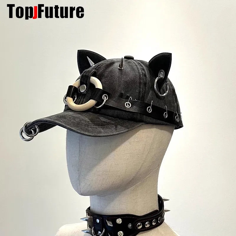 Harajuku Gothic Devil Cat Ear Sun Hat Women/Men