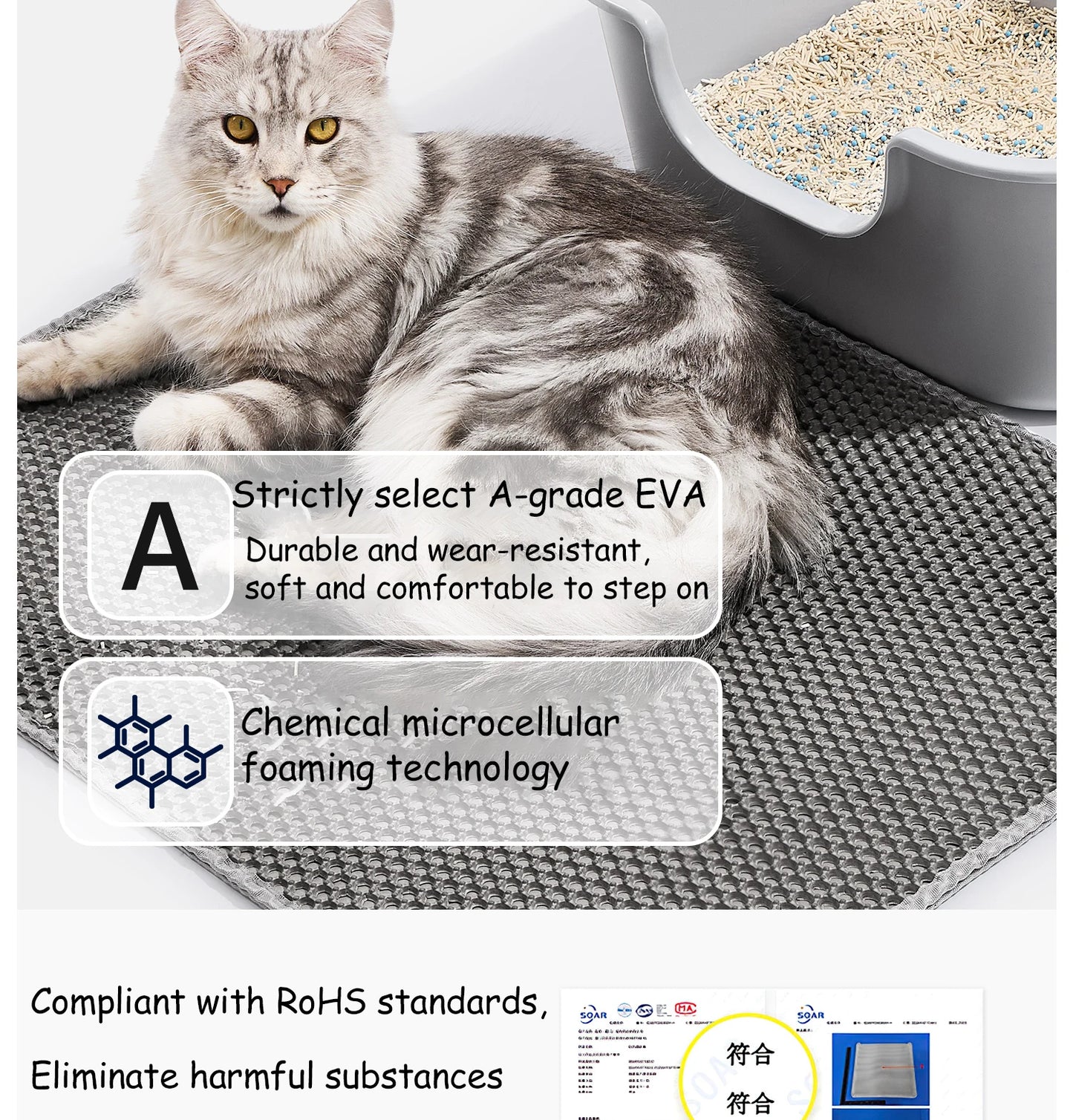 Large Waterproof Cat Litter Mat