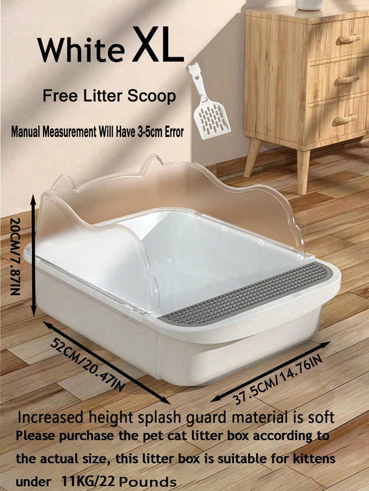 Semi-closed splash-proof litter box (with litter scoop)