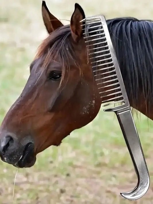 1pc Aluminium Alloy Horse Comb - Lightweight, Durable, Tangle-Free, Gentle on Horse Mane & Legs