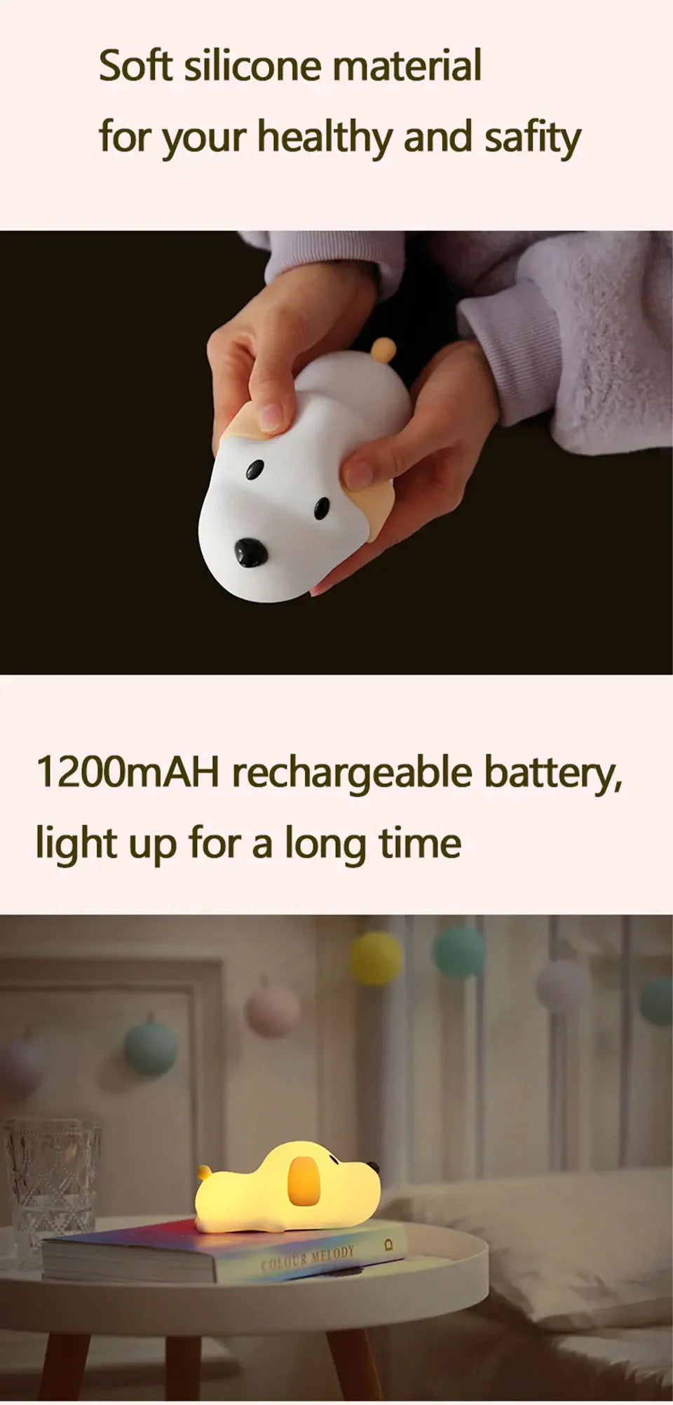 Cute Animal - shape Silicone Night Light