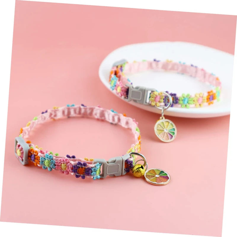 Fashion Rainbow Flower Cat/Dog Collar