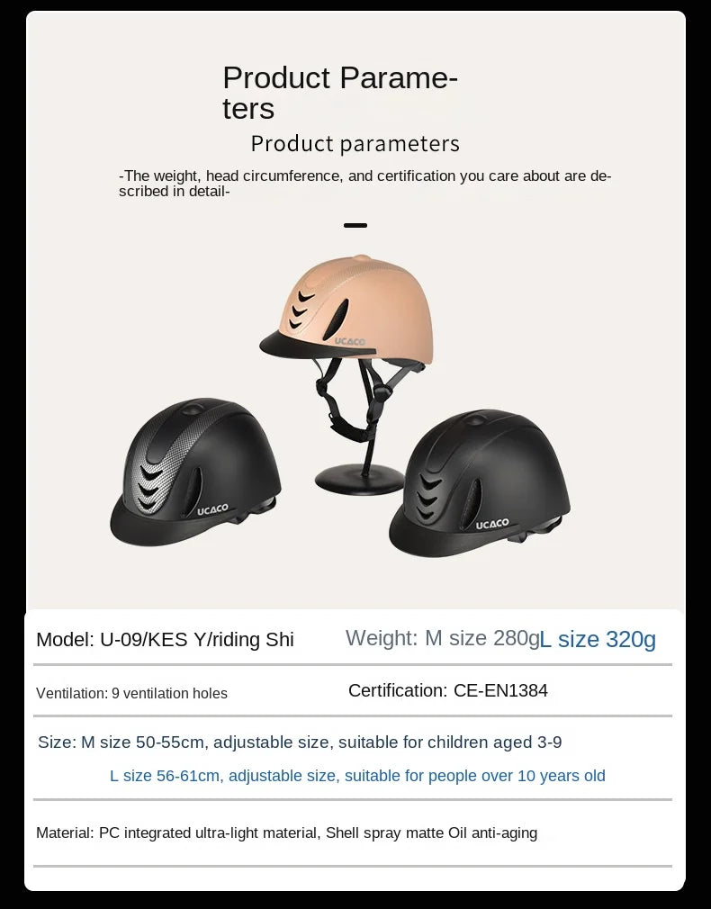 Ultralight Adults/Children's Equestrian Helmet