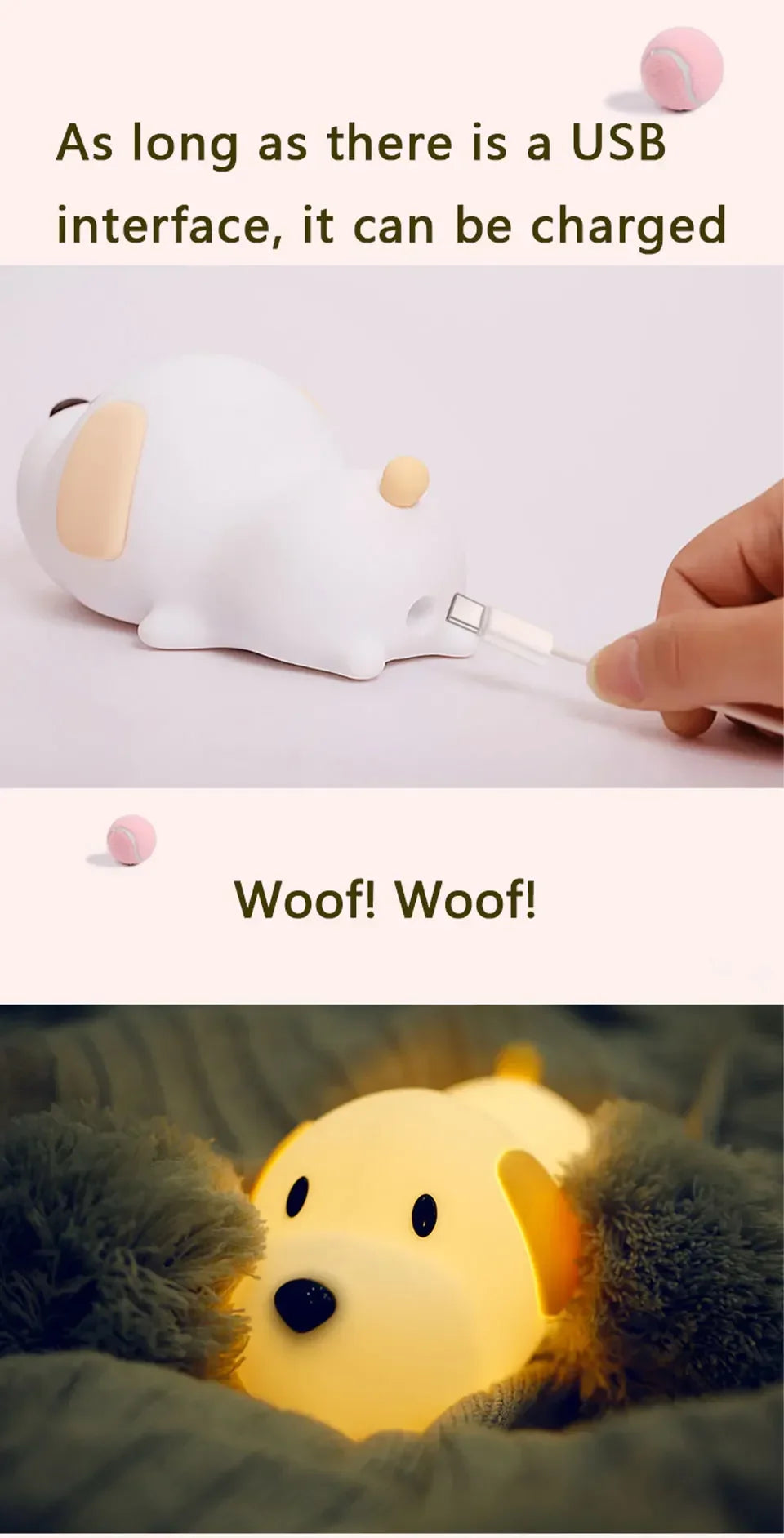 Cute Animal - shape Silicone Night Light