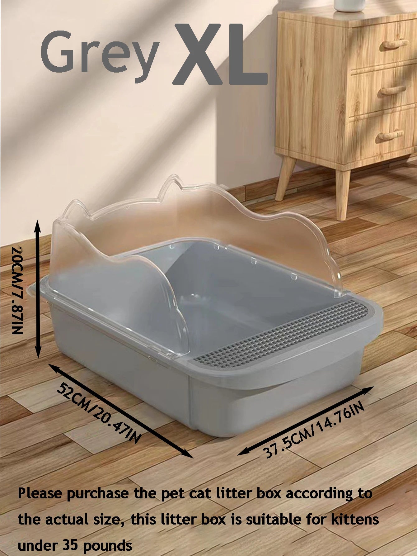 Semi-closed splash-proof litter box (with litter scoop)