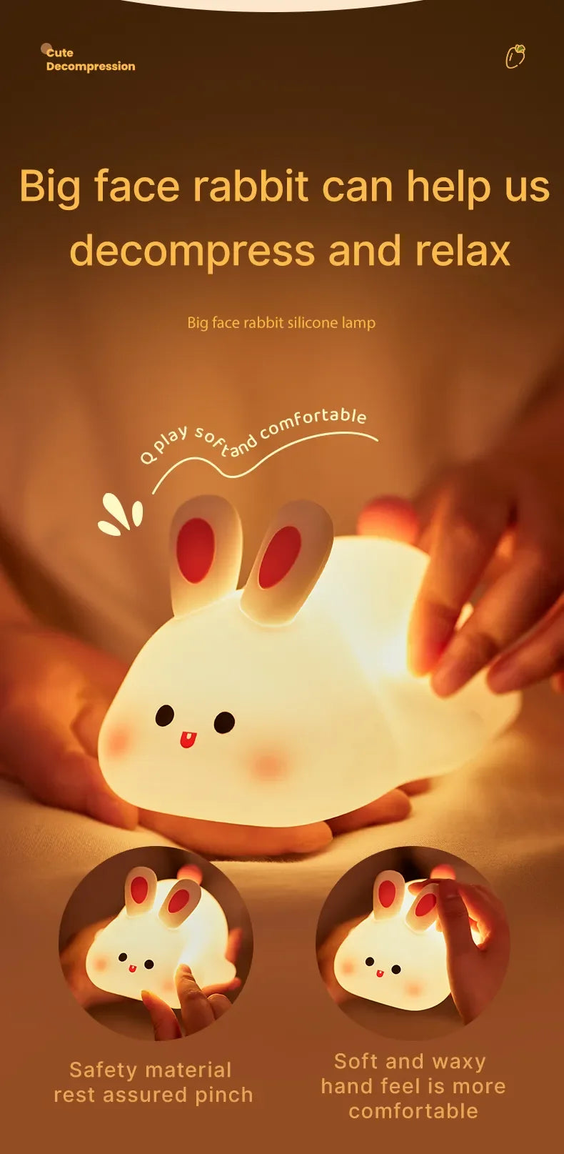 Cute LED Night Light Panda Sheep Rabbit