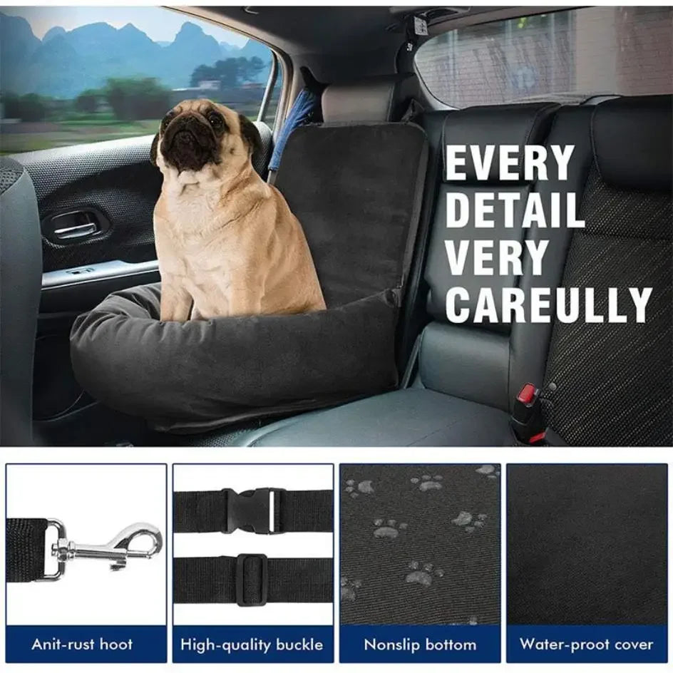 Breathable pet car hanging bag with waterproof seat cushion