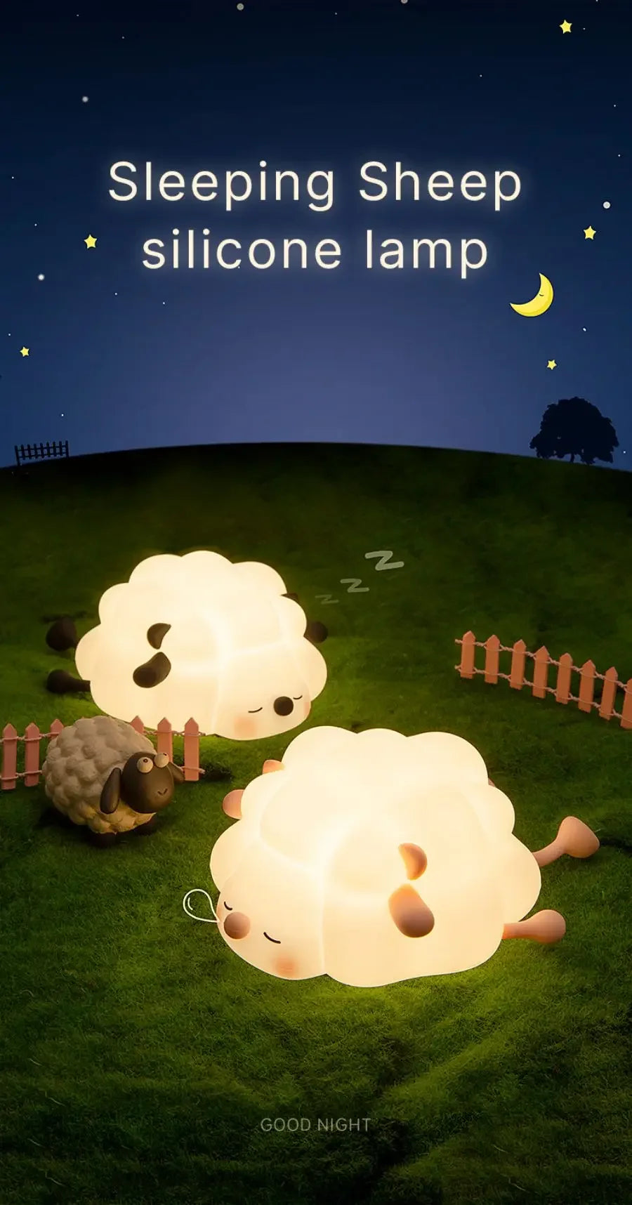 Cute LED Night Light Panda Sheep Rabbit