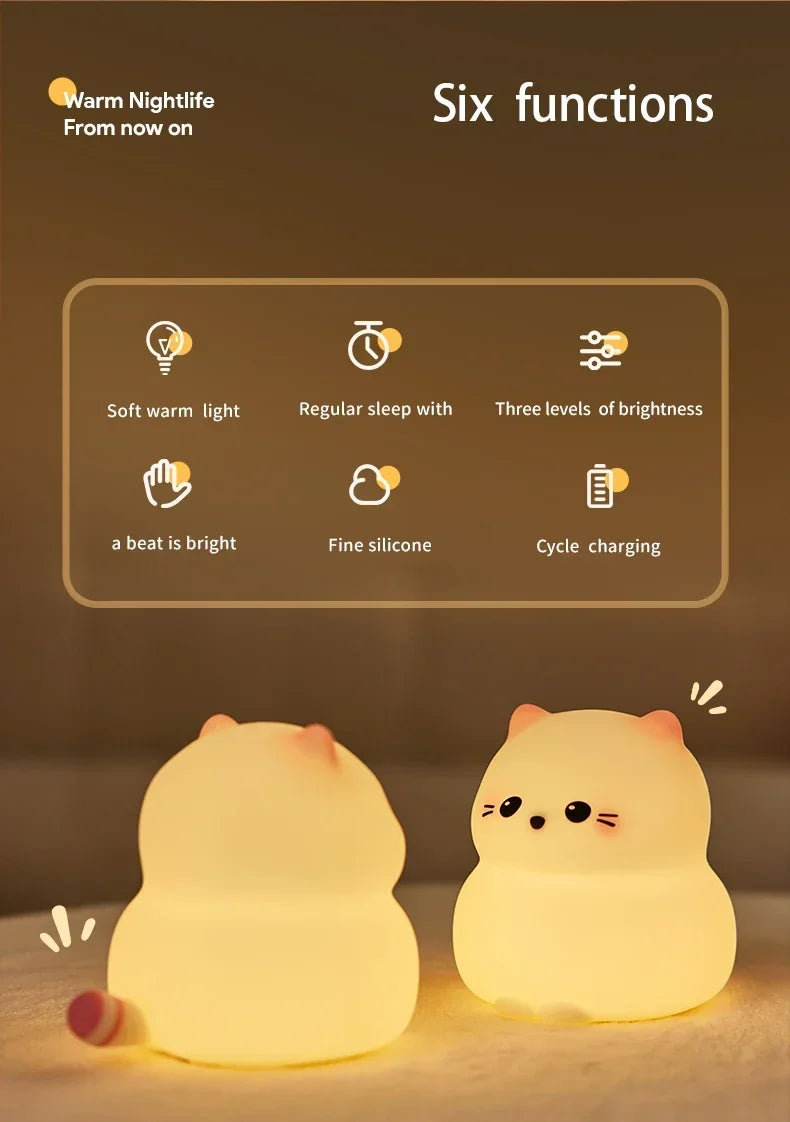 Cute Animal - shape Silicone Night Light