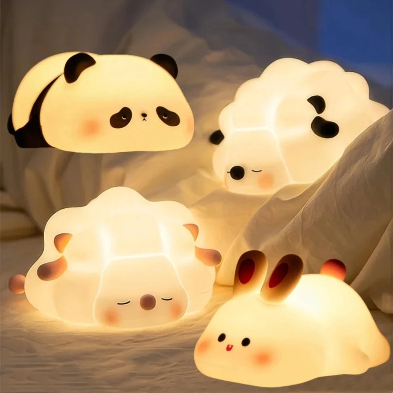 Cute LED Night Light Panda Sheep Rabbit