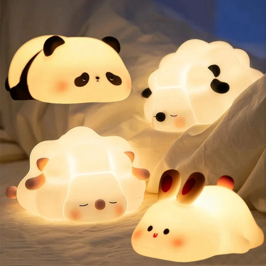 Cute LED Night Light Panda Sheep Rabbit