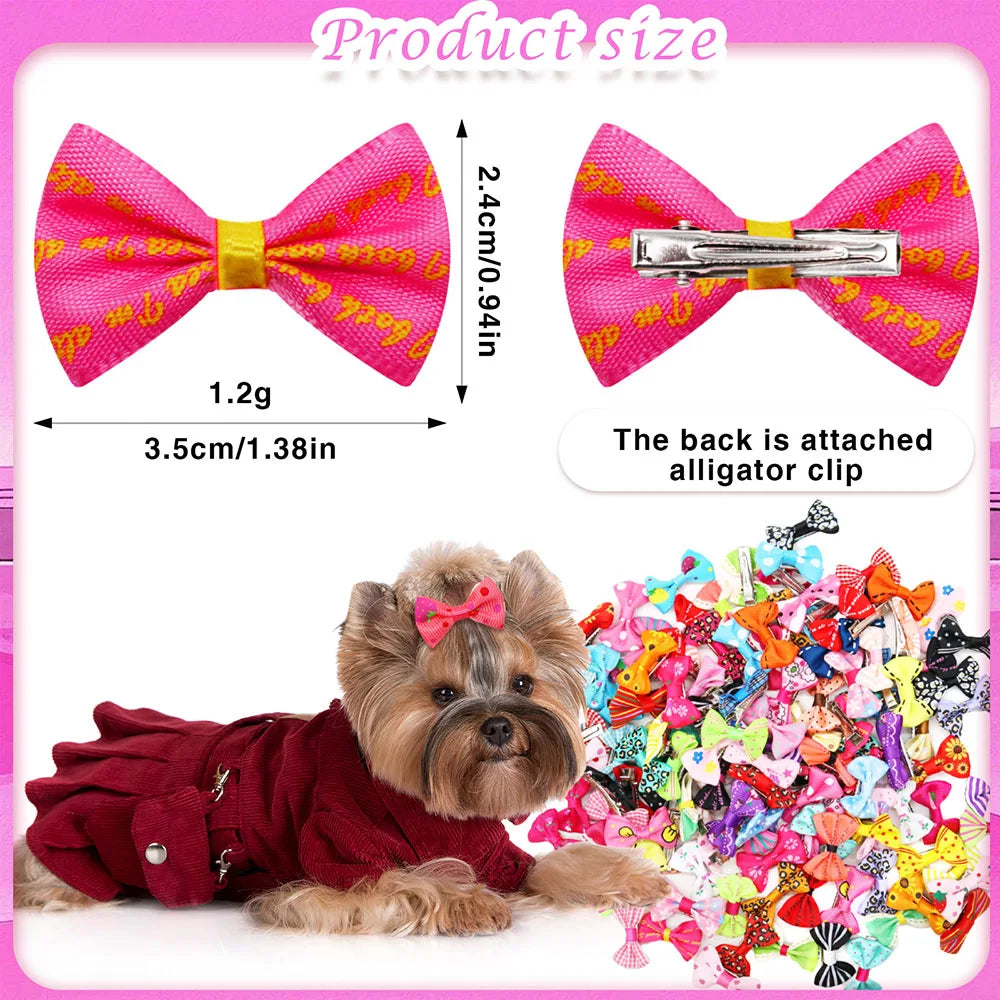 New Dog Bows With Alligator Clip