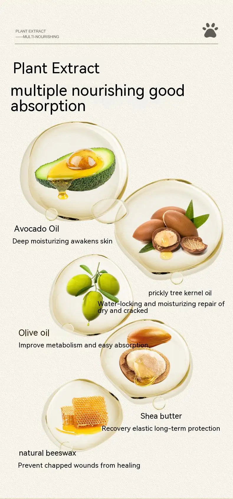 Avocado Sea Buckthorn Shea Pet Paw Protection