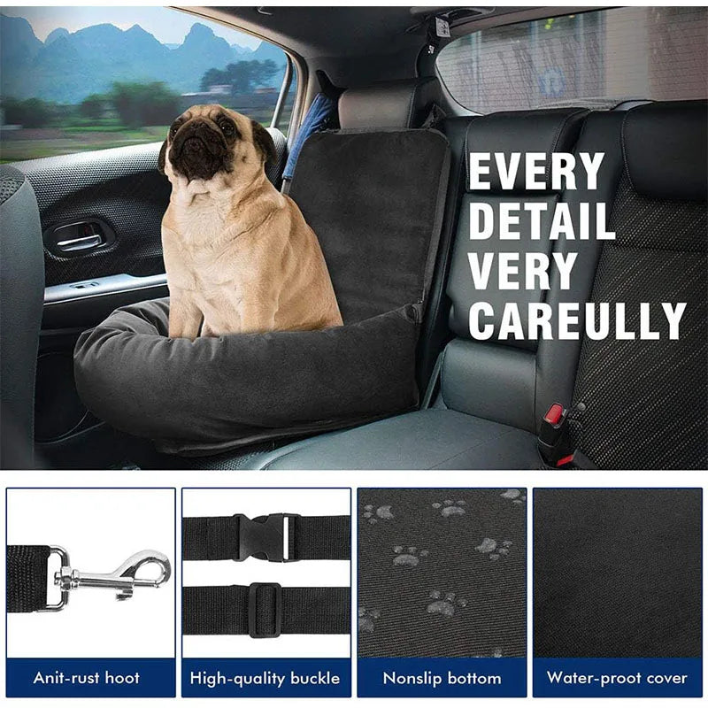 Breathable pet car hanging bag with waterproof seat cushion