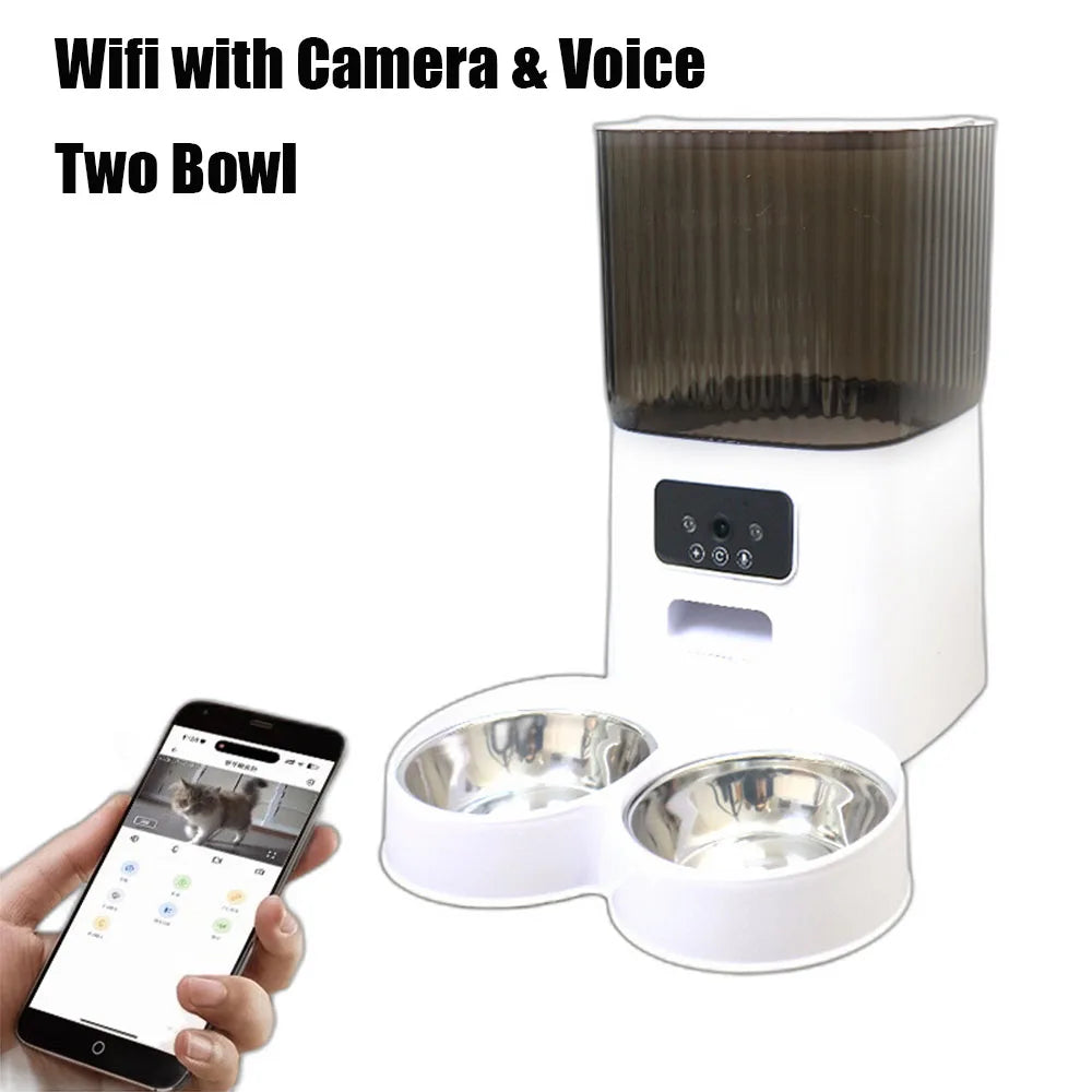 5L Automatic Cat Feeders Double Bowls
