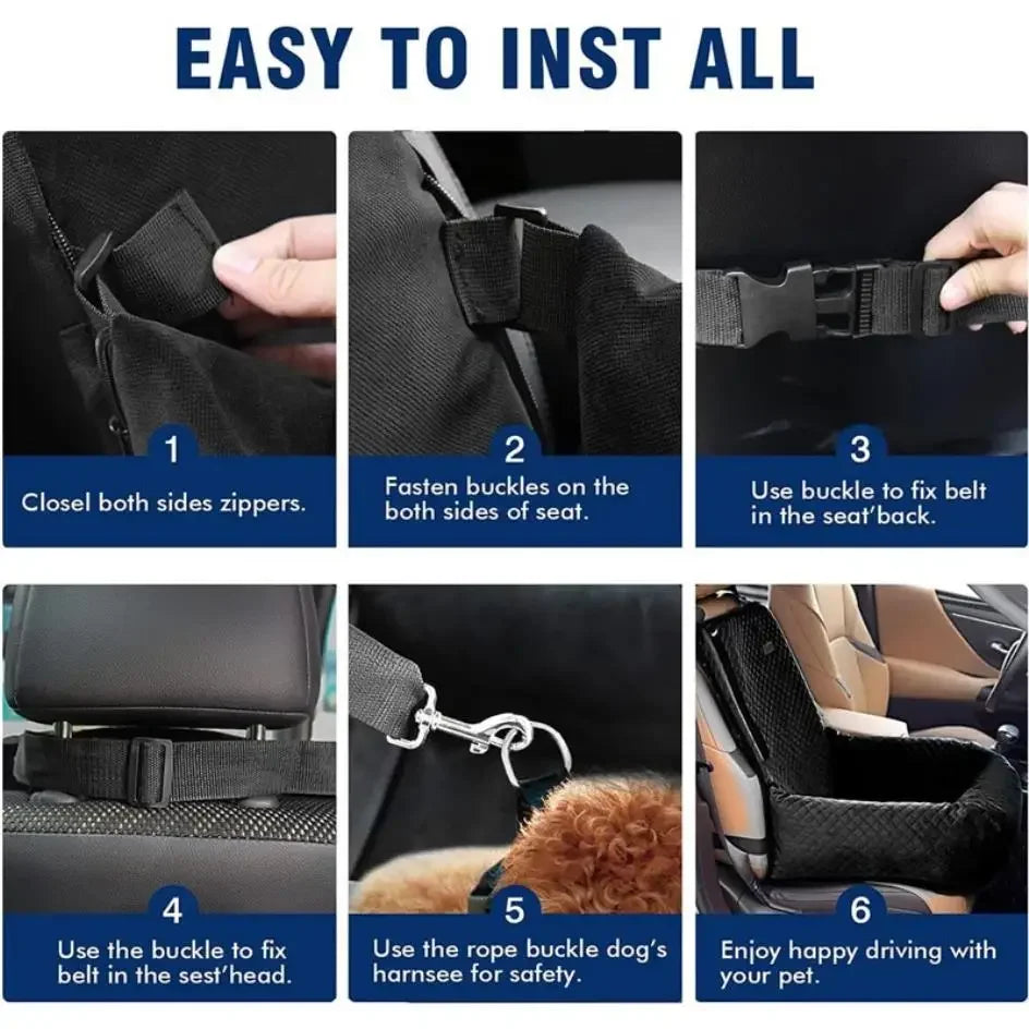 Breathable pet car hanging bag with waterproof seat cushion