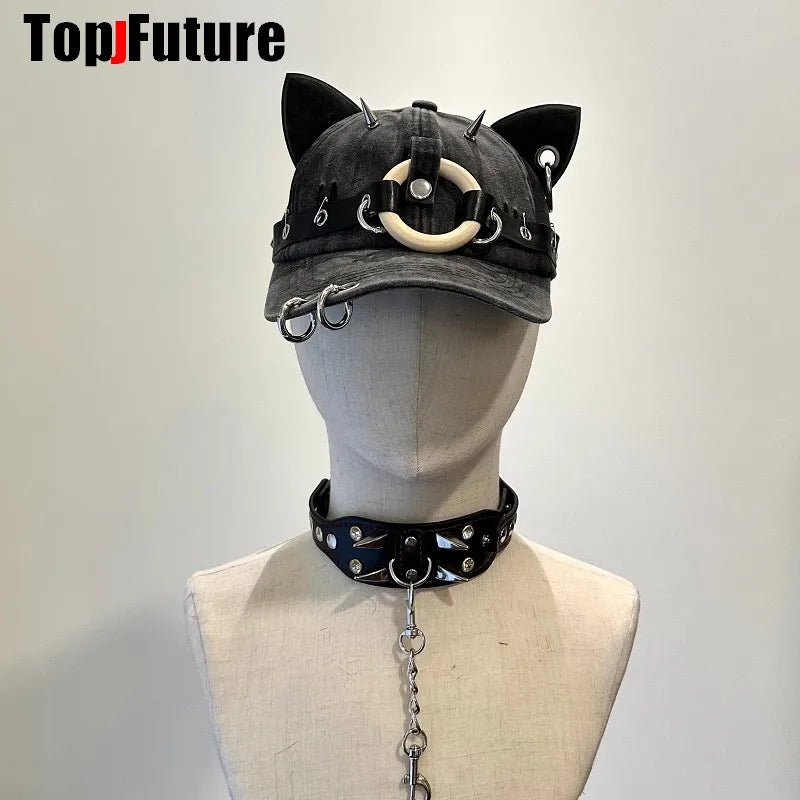 Harajuku Gothic Devil Cat Ear Sun Hat Women/Men