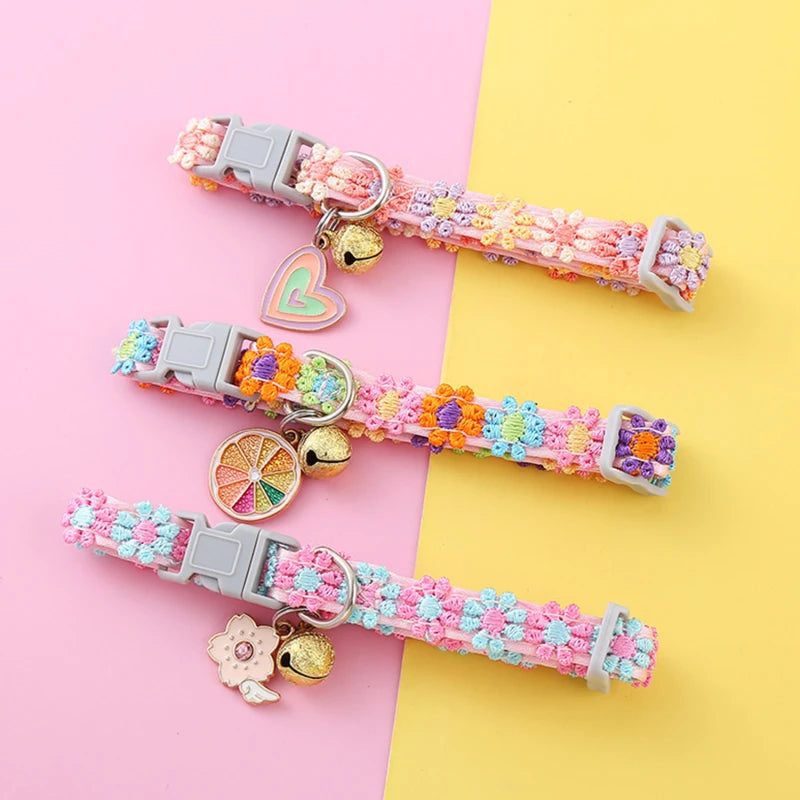 Fashion Rainbow Flower Cat/Dog Collar