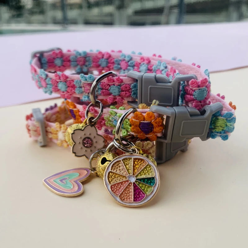 Fashion Rainbow Flower Cat/Dog Collar