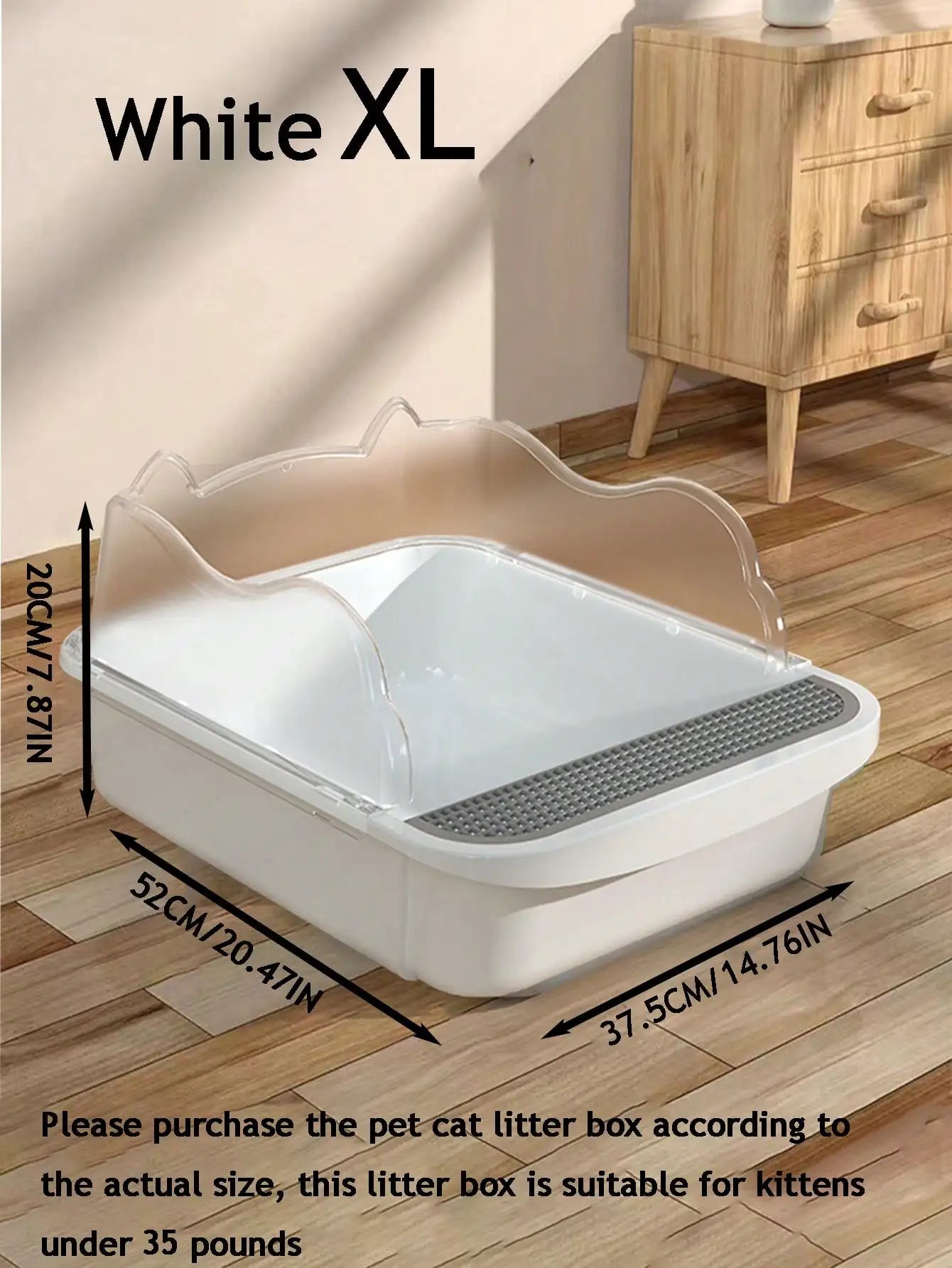 Semi-closed splash-proof litter box (with litter scoop)
